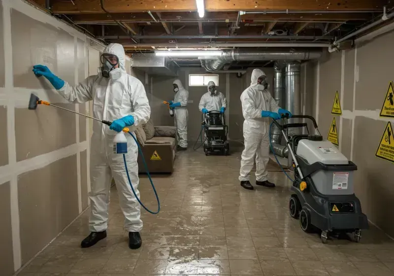 Basement Moisture Removal and Structural Drying process in Morada, CA